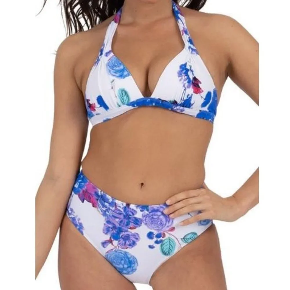 Rachel Roy Floral Halter Bikini Set Size Small
